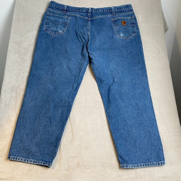 Carhartt Men's Jeans 50x30 Relaxed Fit Blue Denim 100% Cotton Durable Workwear - Picture 11 of 11